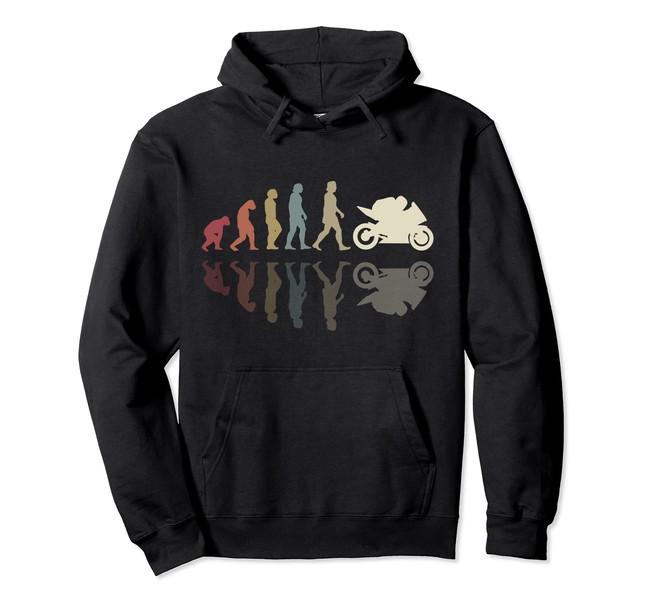 Motorcycle Evolution Shadow Biker Hoodie - Aesthetic Graphic Men Women - T-Shirt, Sweatshirt, Hoodie