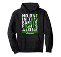 No One This Family Fights Alone I Hoodie - Minimalist Print for Adults - T-Shirt, Sweatshirt, Hoodie