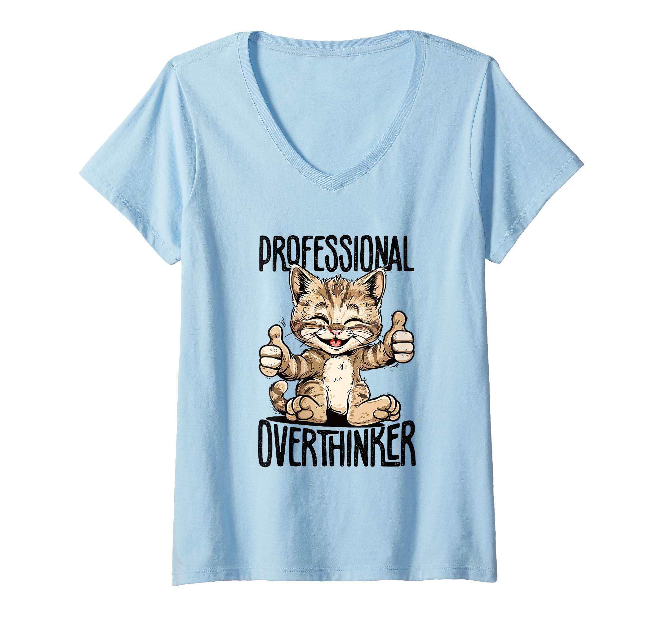Womens Professional Overthinker Cat T-Shirt - Unique Graphic for Adults - T-Shirt, Sweatshirt, Hoodie