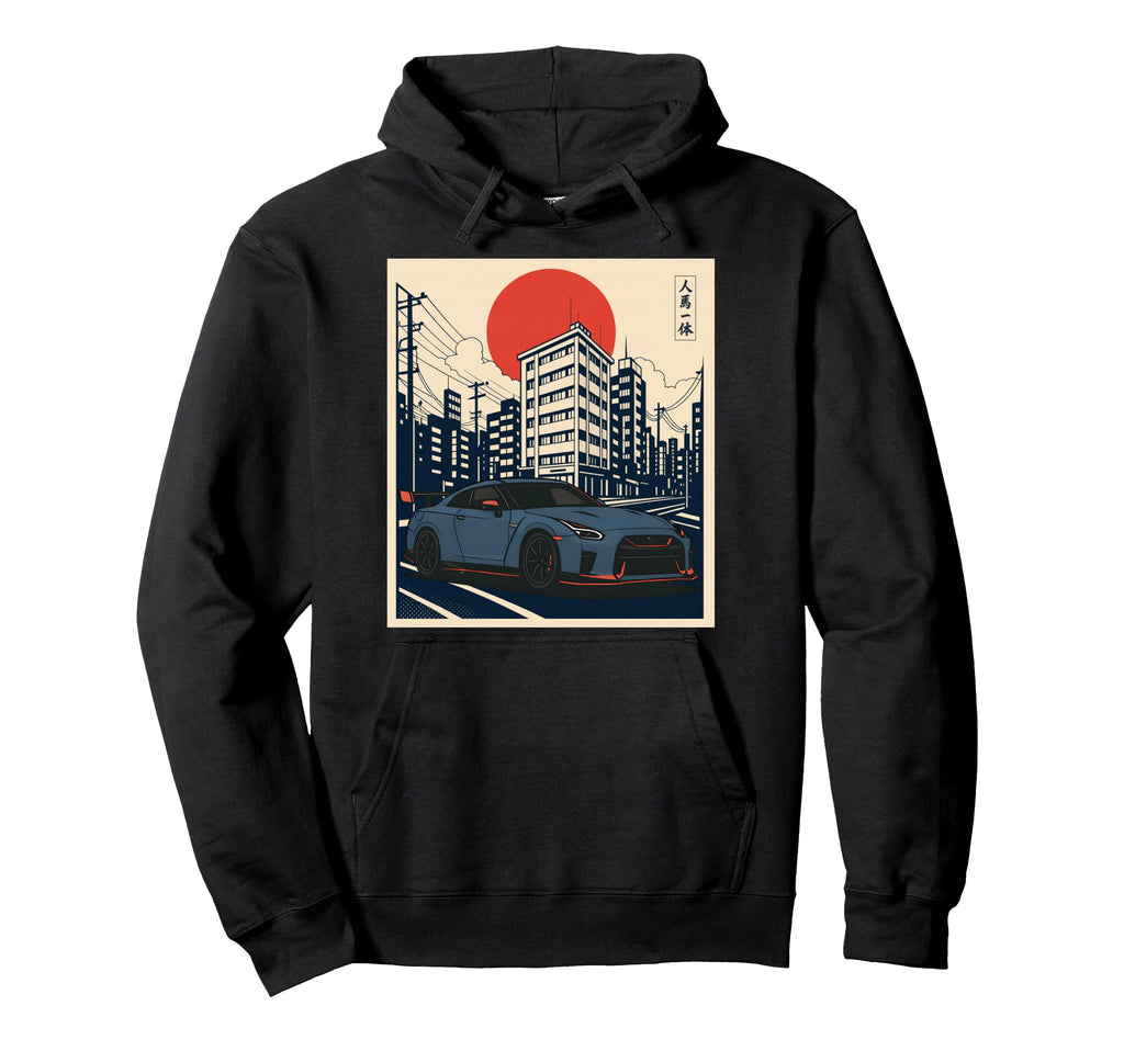 Japanese Jdm Cars Street Scene Art Hoodie - Aesthetic Graphic for Adults - T-Shirt, Sweatshirt, Hoodie