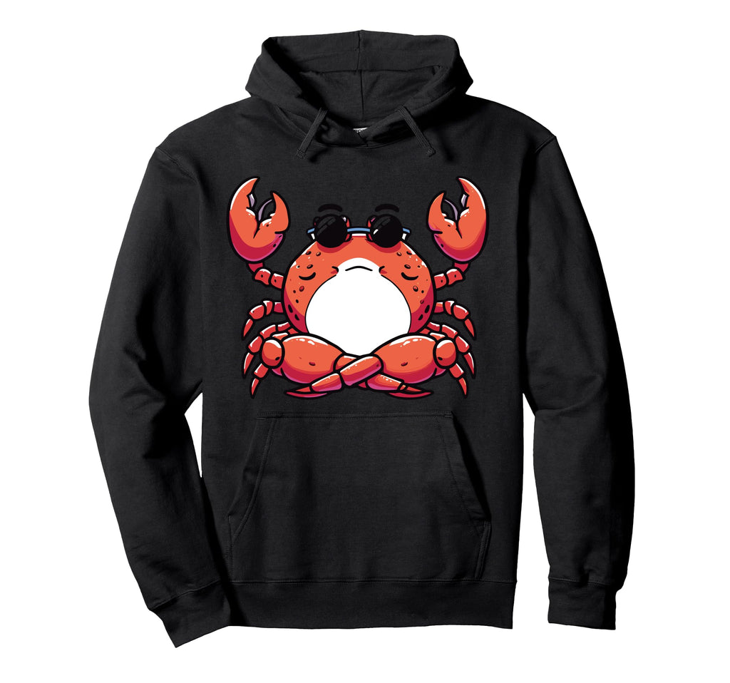 Meditation Crab Yoga Pose Relaxing Hoodie - Trendy Graphic for Adults - T-Shirt, Sweatshirt, Hoodie