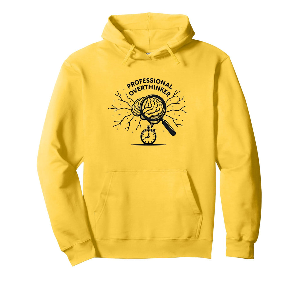 Professional Overthinker Brain Clock Hoodie - Unique Graphic for Adults - T-Shirt, Sweatshirt, Hoodie