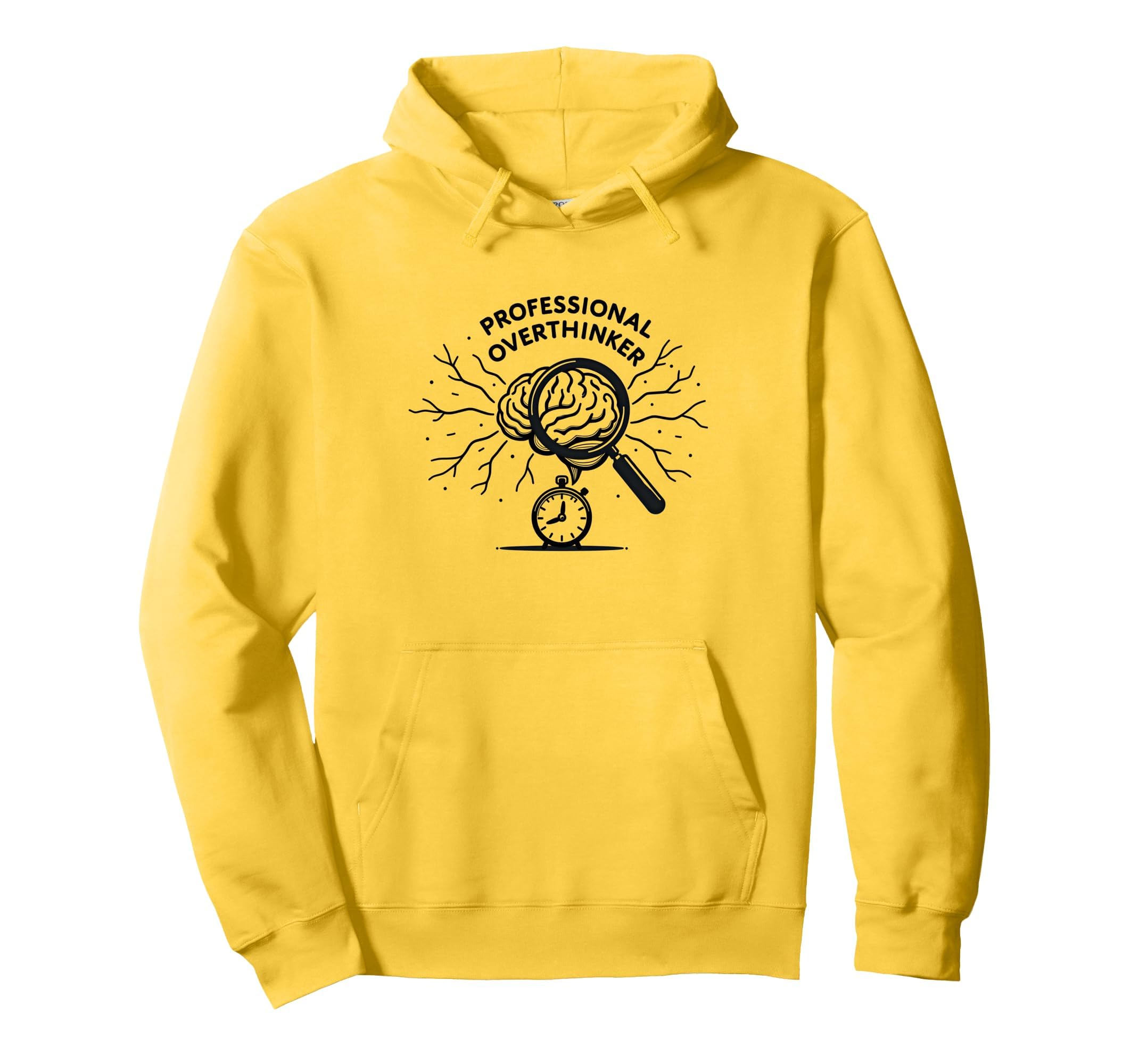 Professional Overthinker Brain Clock Hoodie - Unique Graphic for Adults - T-Shirt, Sweatshirt, Hoodie