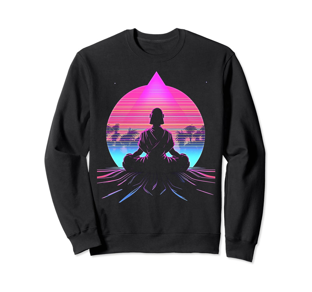 Synthwave Buddha Alien Cyberpunk Sweatshirt - Streetwear Style for Adults - T-Shirt, Sweatshirt, Hoodie