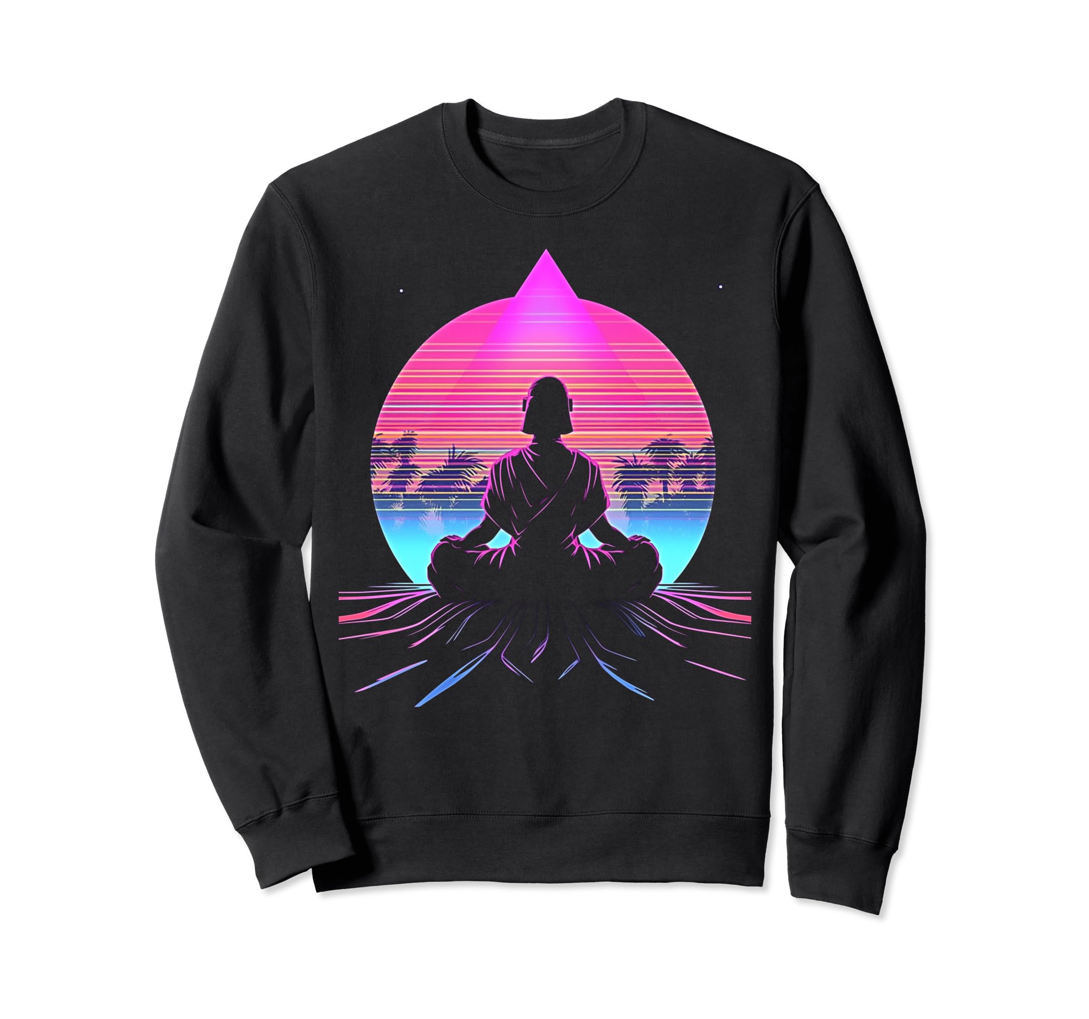Synthwave Buddha Alien Cyberpunk Sweatshirt - Streetwear Style for Adults - T-Shirt, Sweatshirt, Hoodie