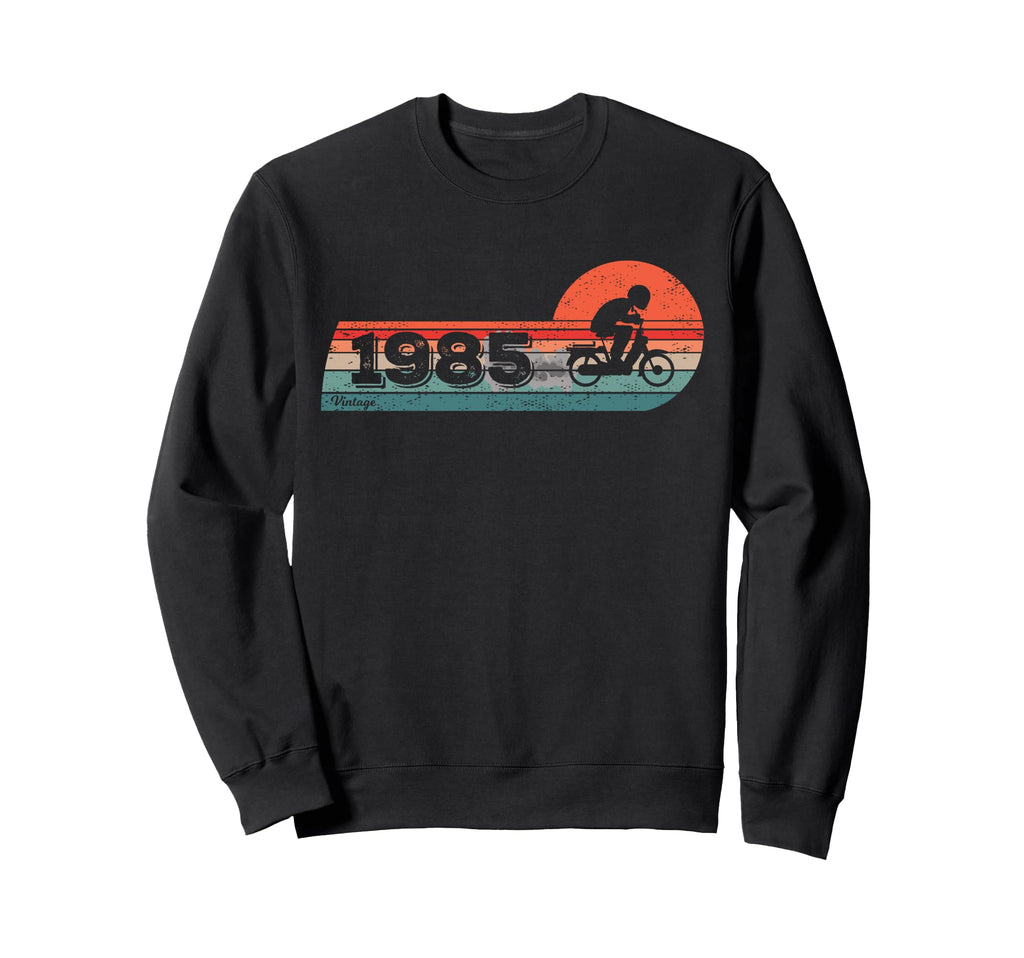 Moped Biker Cyclist 1985 Birthday Sweatshirt - Custom Art Print Unisex - T-Shirt, Sweatshirt, Hoodie