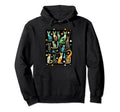 Mid Century Long Neck Cats 50S 60S Hoodie - Trendy Graphic Unisex - T-Shirt, Sweatshirt, Hoodie