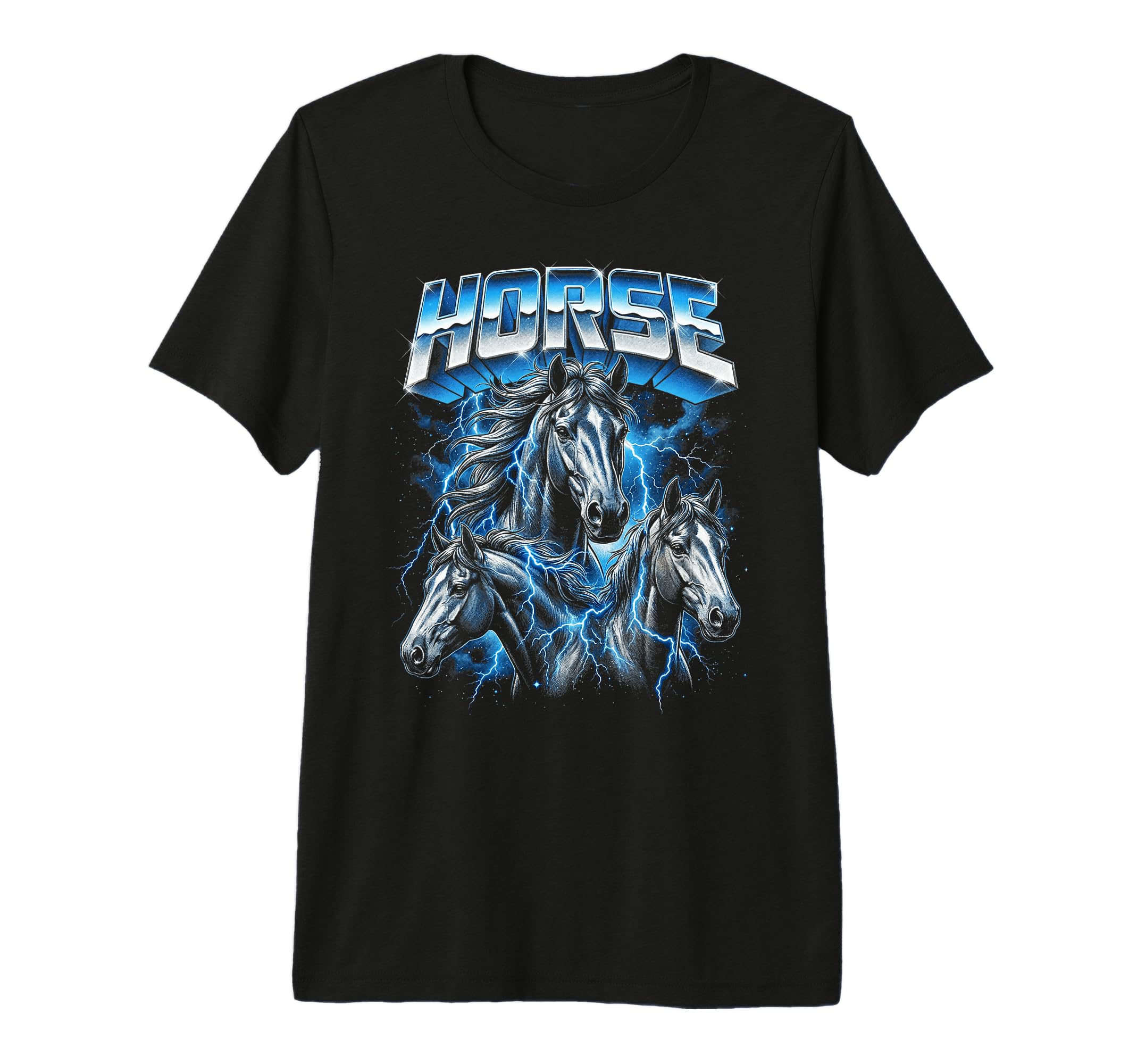 Horse 80S Funny Horse Lover 90S Tri Blend T-Shirt - Custom Art Print Unisex - T-Shirt, Sweatshirt, Hoodie