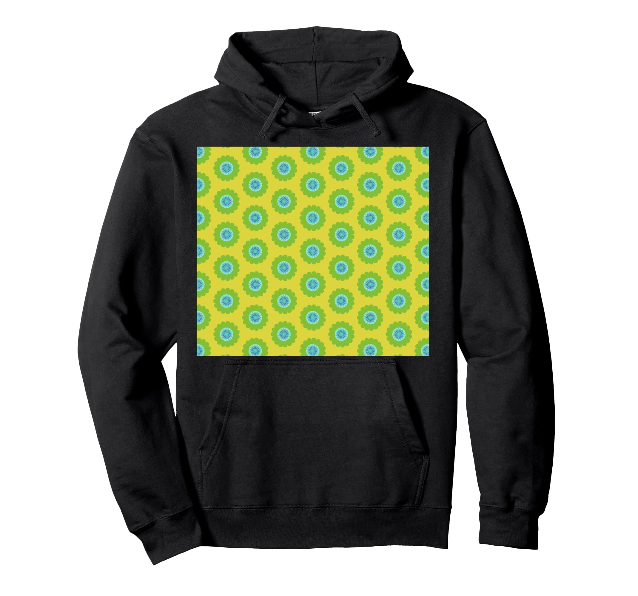 Yellow And Green Floral Pattern Hoodie - Custom Art Print for Adults - T-Shirt, Sweatshirt, Hoodie