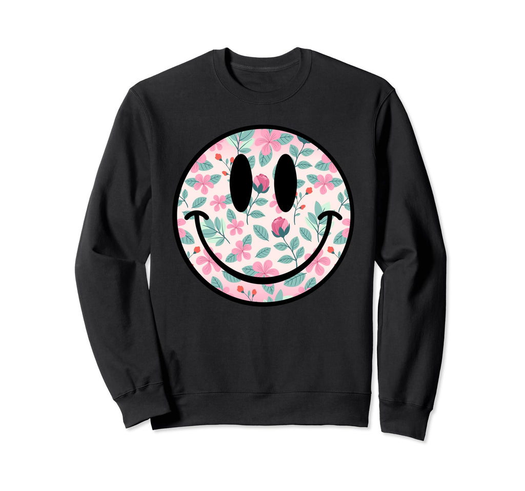 Sunflower Happy Face Checkered Sweatshirt - Casual Everyday Wear Men Women - T-Shirt, Sweatshirt, Hoodie