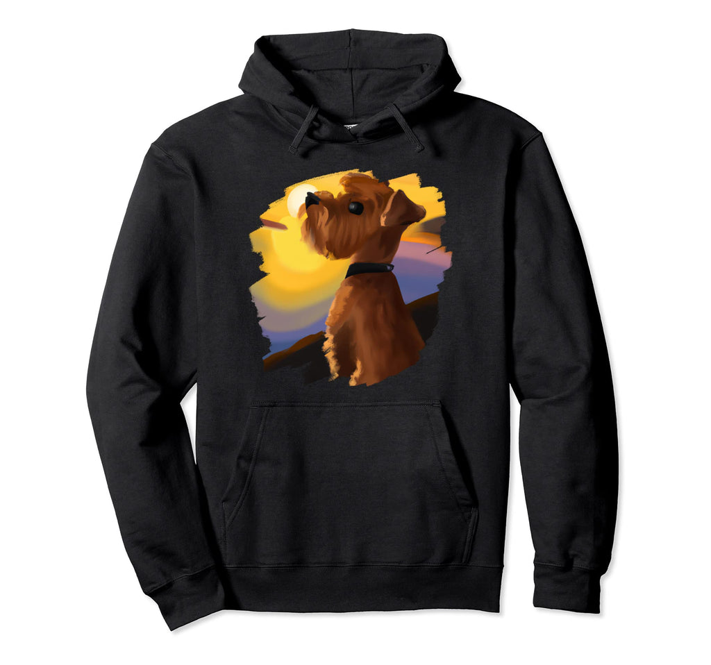 Norfolk Terrier Scottish Dog Art Sunset Hoodie - Custom Art Print Unisex - T-Shirt, Sweatshirt, Hoodie
