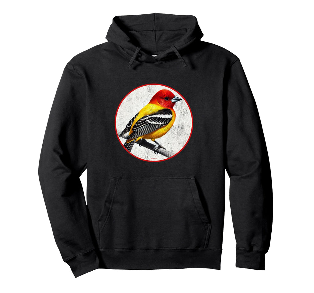 Colorful Western Tanager Bird Hoodie - Graphic Print for Adults - T-Shirt, Sweatshirt, Hoodie