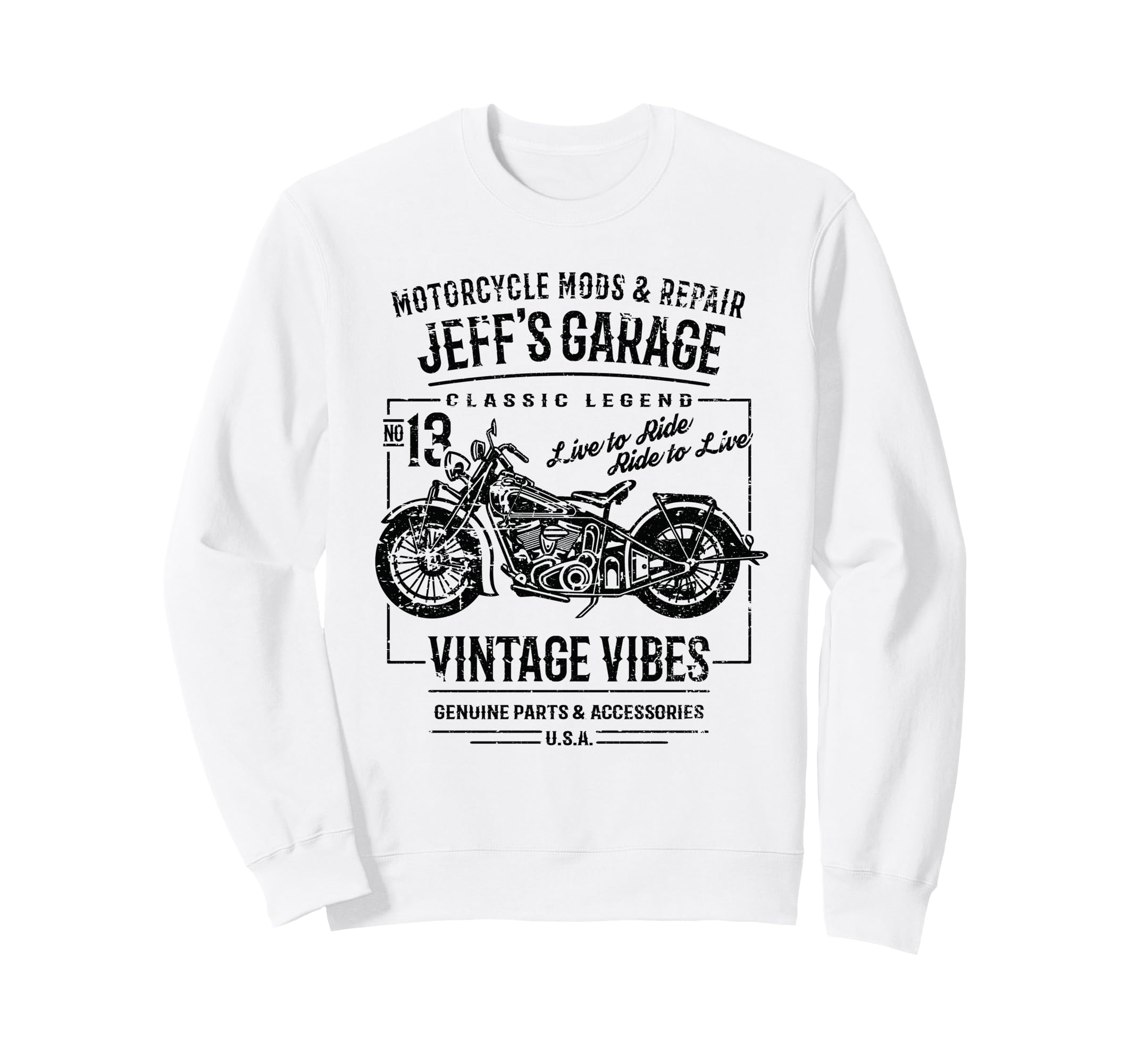 Jeffs Garage Motorcycle Name Jeff Sweatshirt - Unique Graphic for Adults - T-Shirt, Sweatshirt, Hoodie