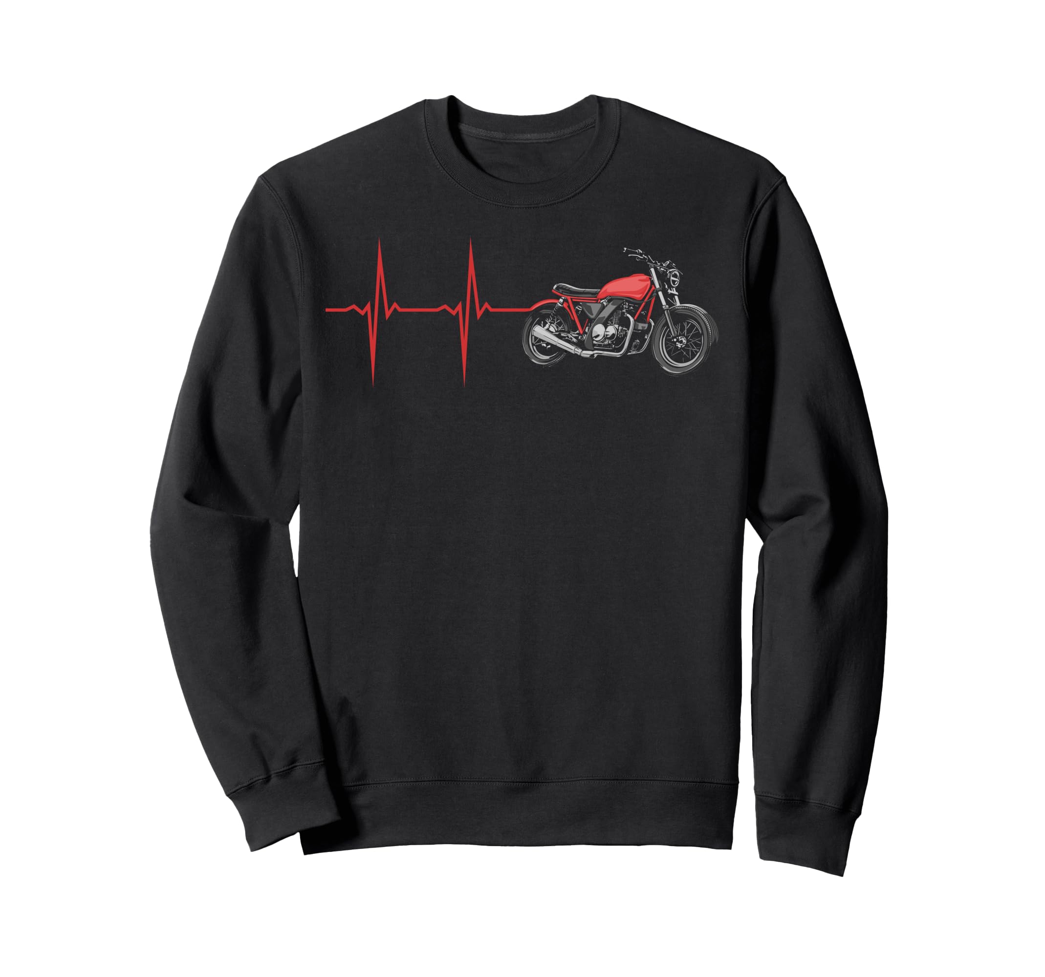 Heartbeat Motorcycle Enthusiast Sweatshirt - Trendy Graphic for Adults - T-Shirt, Sweatshirt, Hoodie