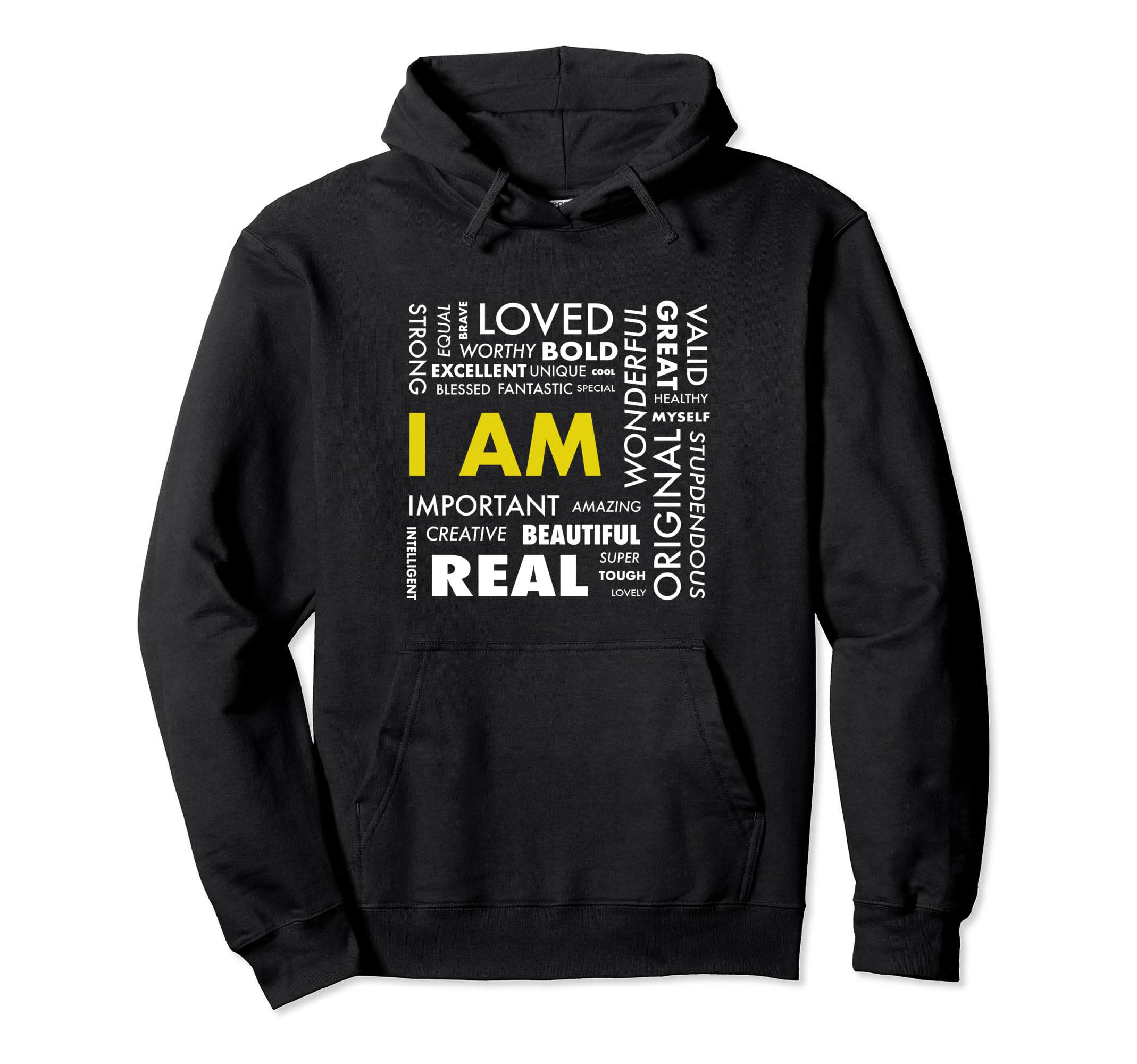 Positive Words Affirmation I Am Growth Hoodie - Graphic Print for Adults - T-Shirt, Sweatshirt, Hoodie