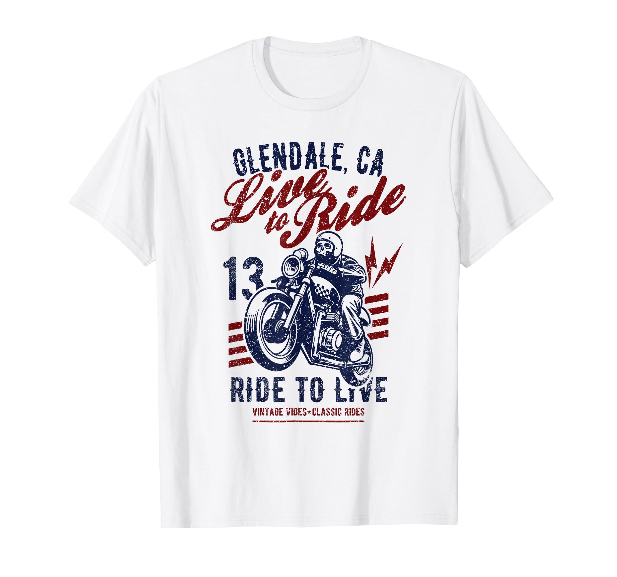Glendale California Motorcycle Skull T-Shirt - Novelty Apparel Men Women - T-Shirt, Sweatshirt, Hoodie
