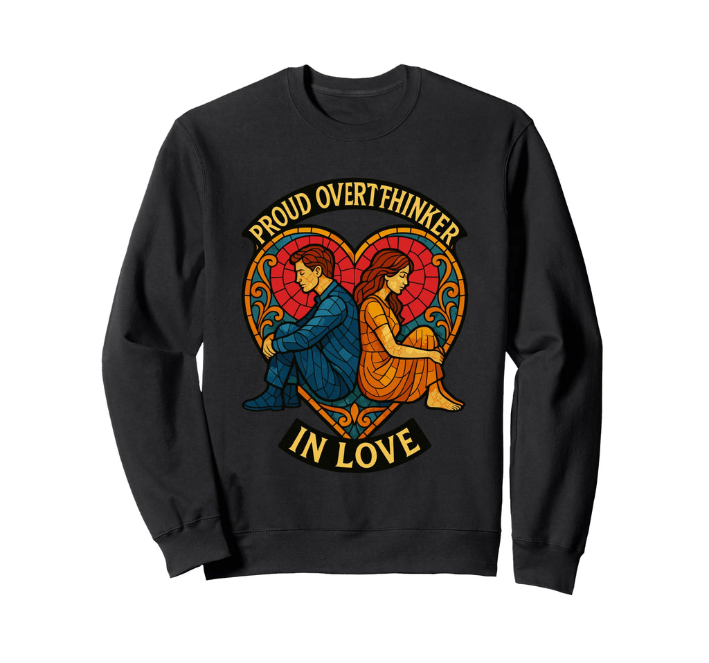 Proud Overthinker Love Stained Sweatshirt - Casual Everyday Wear Men Women - T-Shirt, Sweatshirt, Hoodie