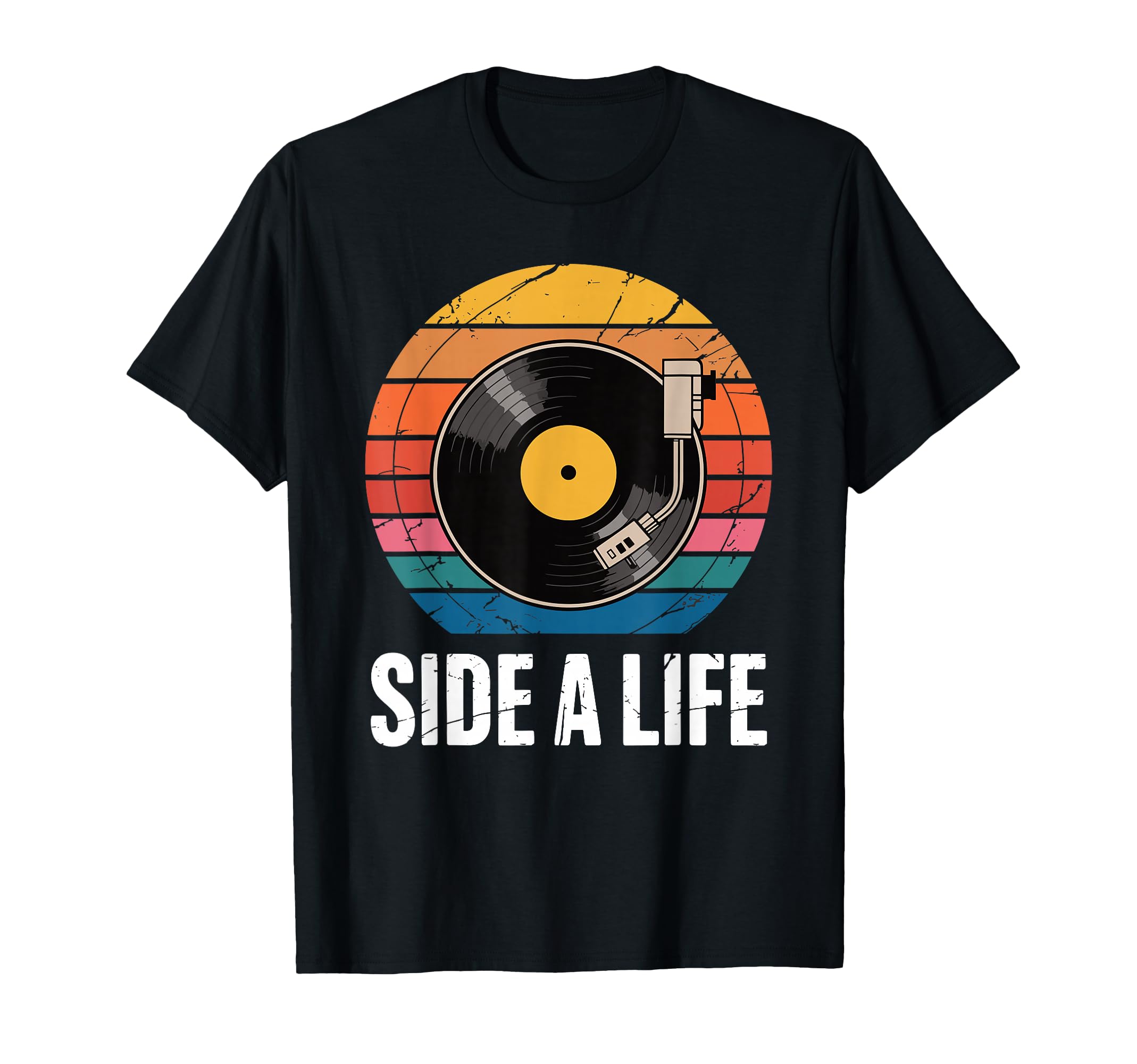 Record Player Music Lover Vinyl Side Life T-Shirt - Graphic Print Men Women - T-Shirt, Sweatshirt, Hoodie