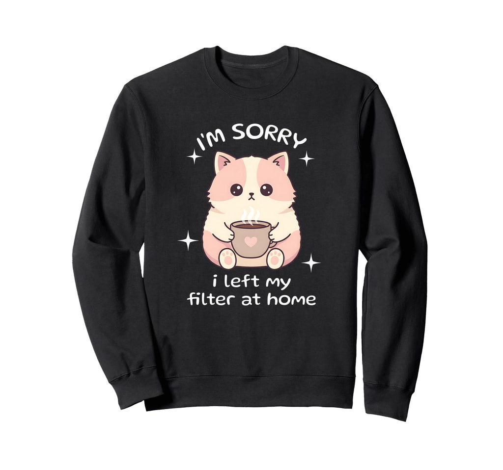 Introvert Coffee Cat Lover Social Sweatshirt - Minimalist Print Men Women - T-Shirt, Sweatshirt, Hoodie