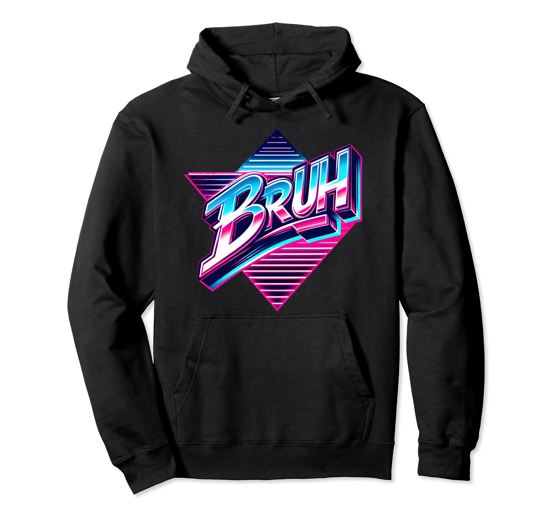 Bruh Meme Synthwave 80S Mens Funny Hoodie - Casual Everyday Wear Men Women - T-Shirt, Sweatshirt, Hoodie