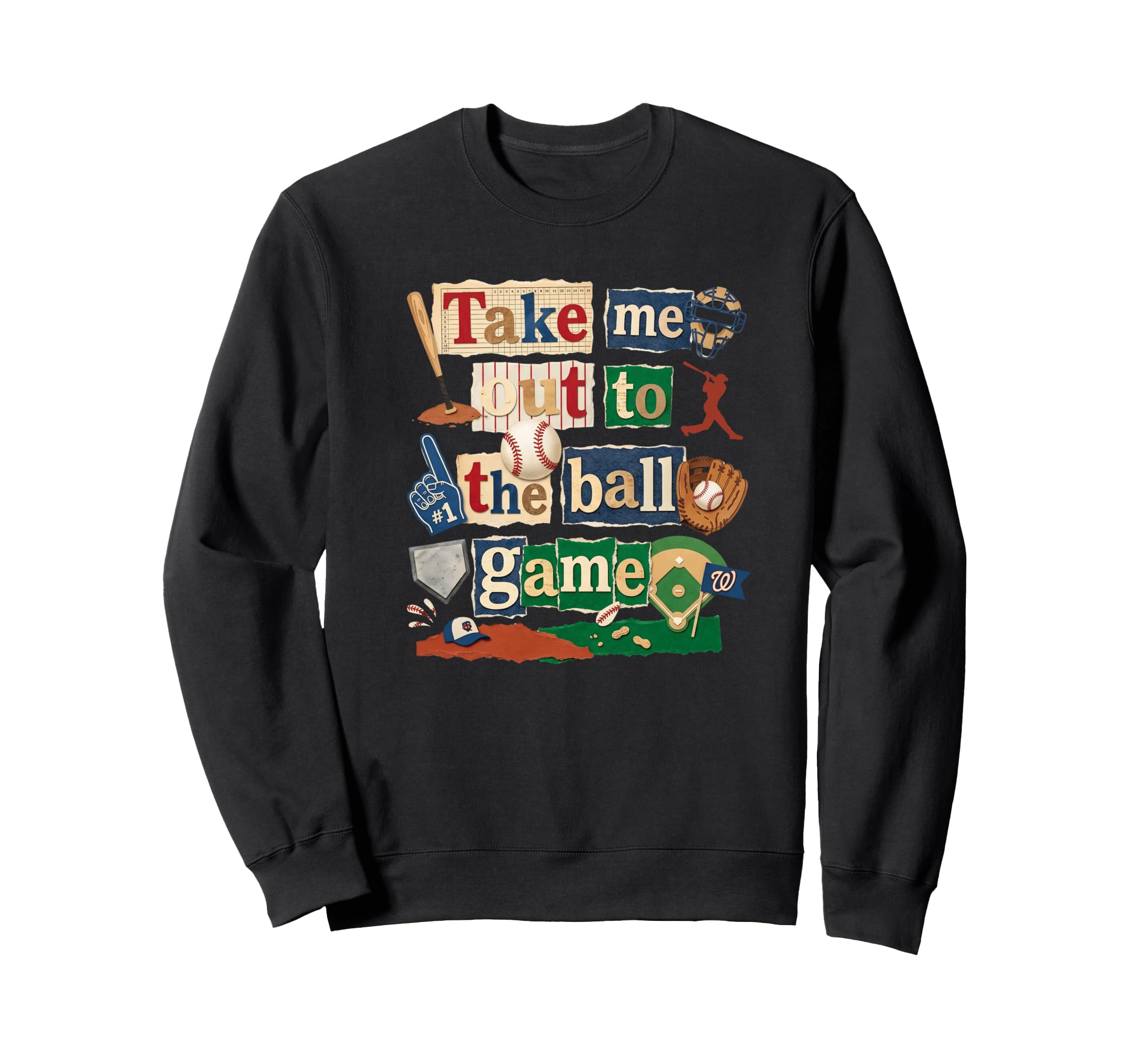 Take Me Out Baseball Typography Sweatshirt - Fun Novelty Design Men Women - T-Shirt, Sweatshirt, Hoodie