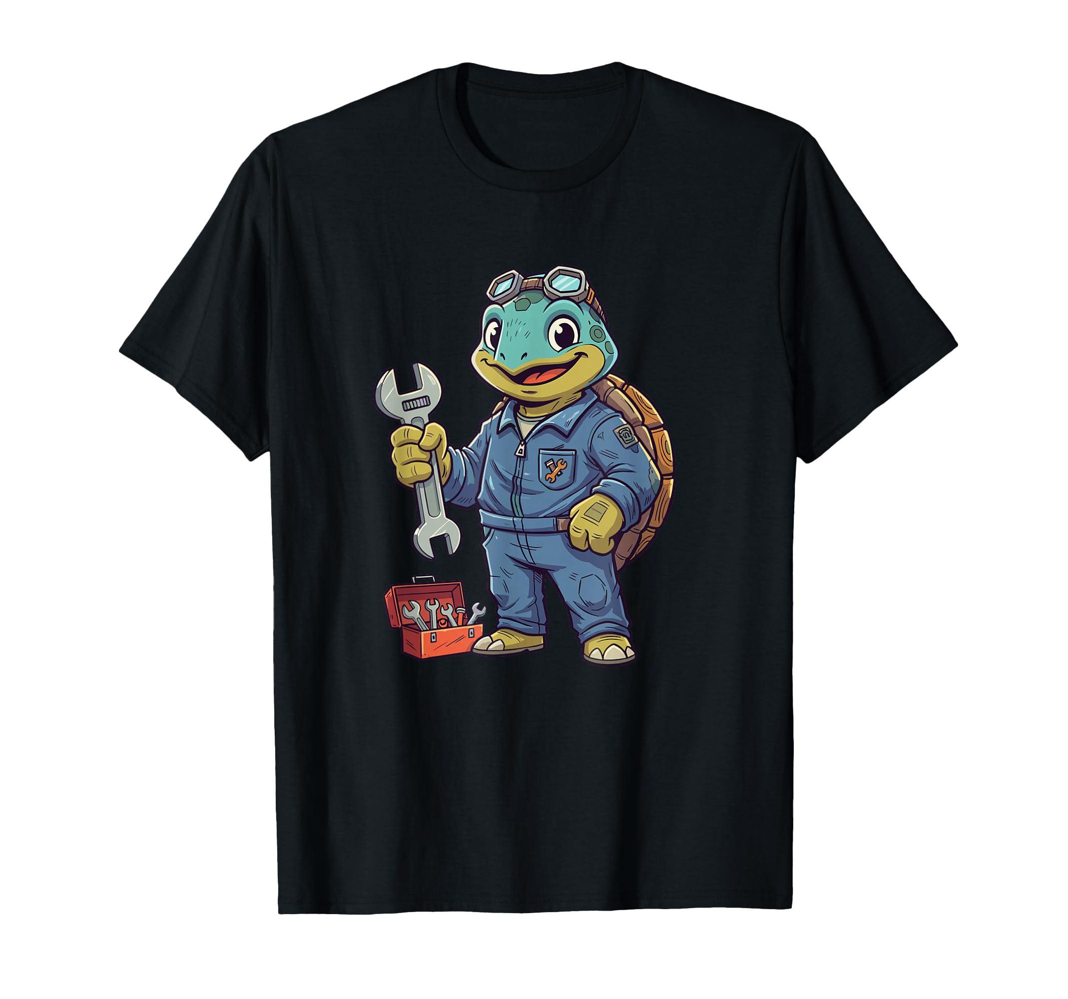 Turtle Mechanic Wrench And Toolbox T-Shirt - Minimalist Print Men Women - T-Shirt, Sweatshirt, Hoodie