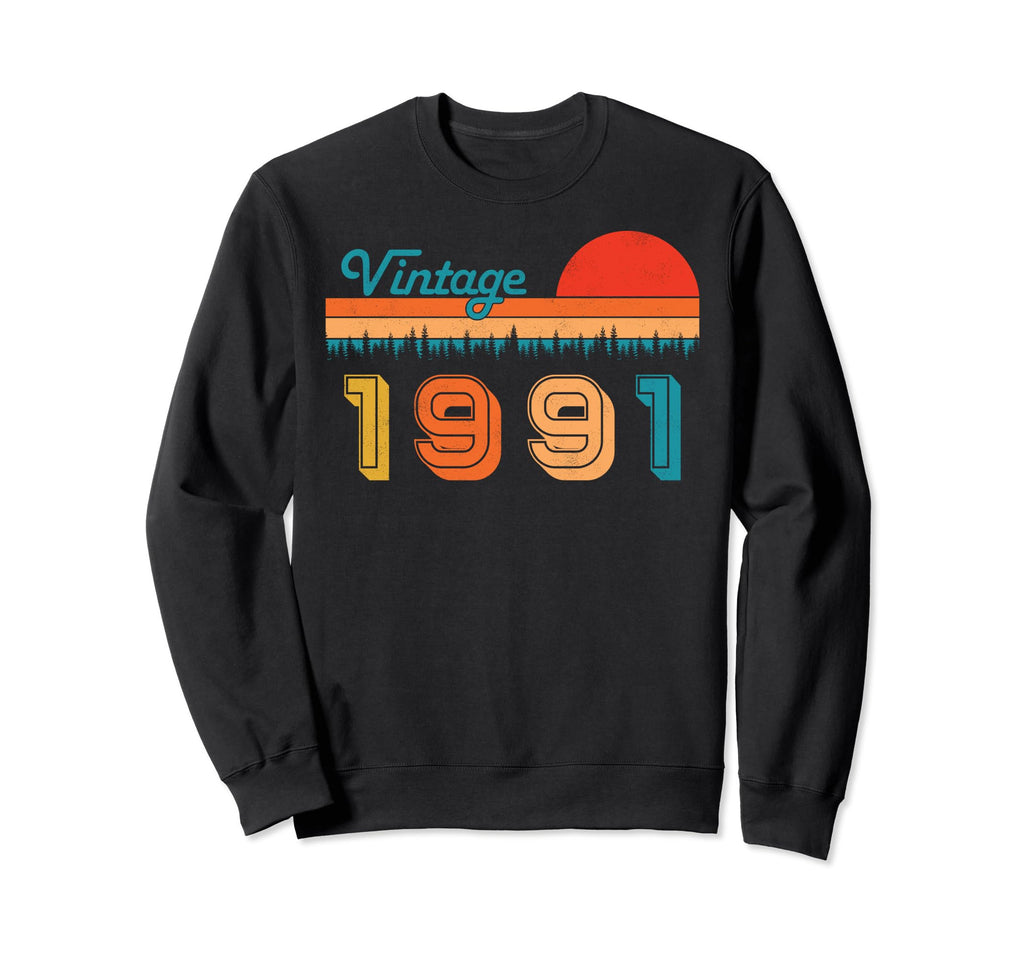 Nature Sunset Pine Tree Distressed Sweatshirt - Aesthetic Graphic Unisex - T-Shirt, Sweatshirt, Hoodie