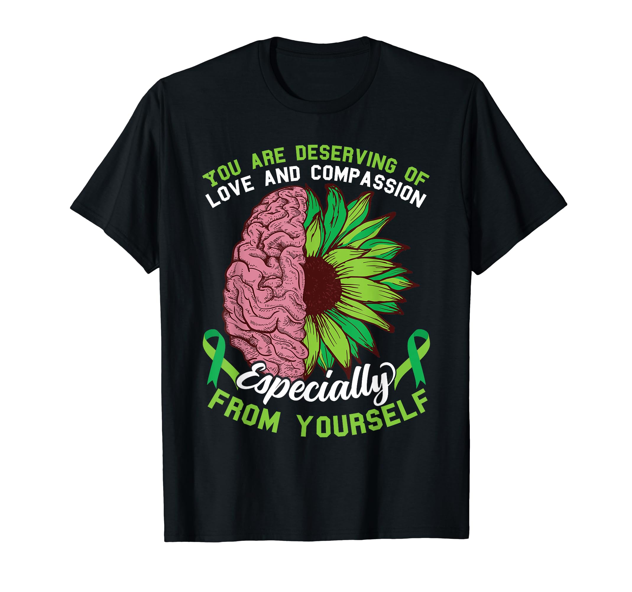 Green Ribbon Mental Health Awareness T-Shirt - Novelty Apparel for Adults - T-Shirt, Sweatshirt, Hoodie