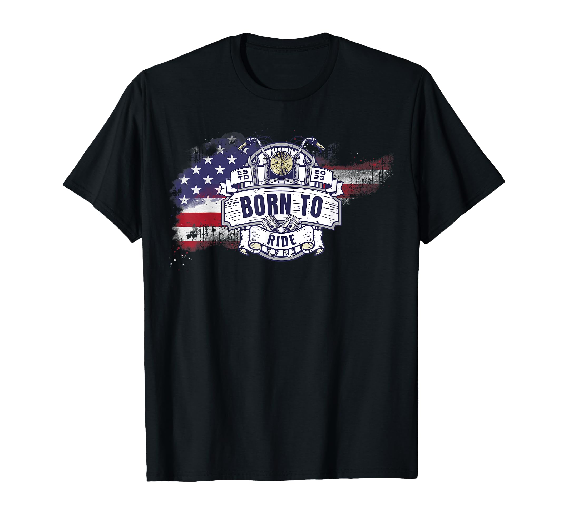 Us Flag American Motorcycle Biker T-Shirt - Graphic Print Men Women - T-Shirt, Sweatshirt, Hoodie