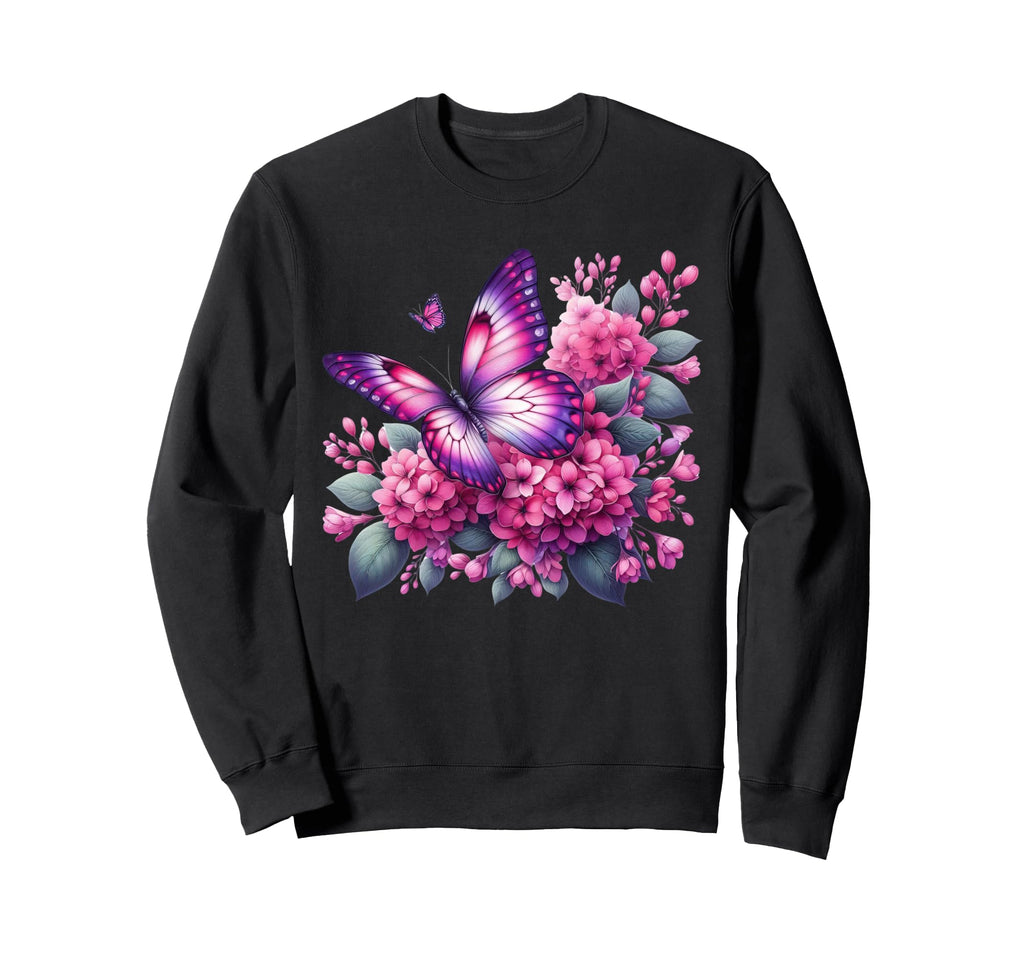 Floral Spring Flower Butterfly Sweatshirt - Novelty Apparel for Adults - T-Shirt, Sweatshirt, Hoodie
