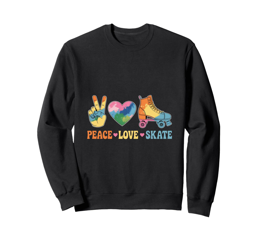 Peace Love Skate Roller Skate Shoes Sweatshirt - Minimalist Print Unisex - T-Shirt, Sweatshirt, Hoodie