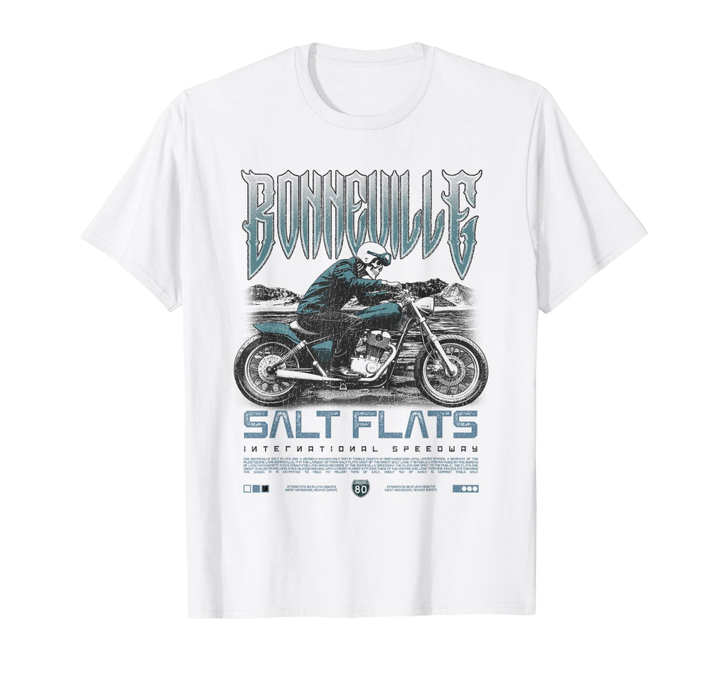 Bonneville Salt Flats Motorcycle Racing T-Shirt - Graphic Print Unisex - T-Shirt, Sweatshirt, Hoodie