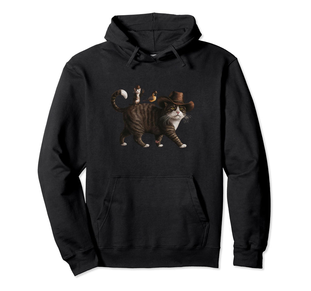 Funny Cowboy Cat Meowdy Country Western Hoodie - Trendy Graphic for Adults - T-Shirt, Sweatshirt, Hoodie