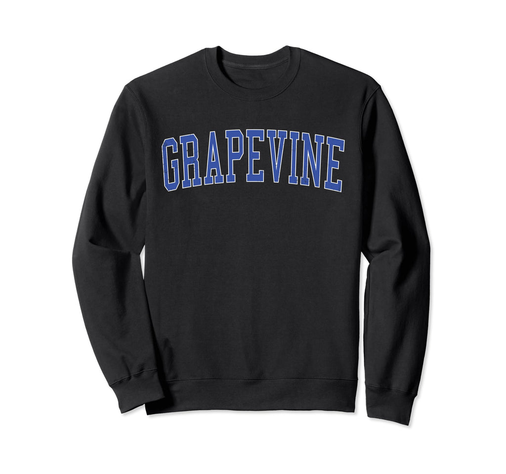 Grapevine Tx Distressed Blue Varsity Sweatshirt - Novelty Apparel Unisex - T-Shirt, Sweatshirt, Hoodie