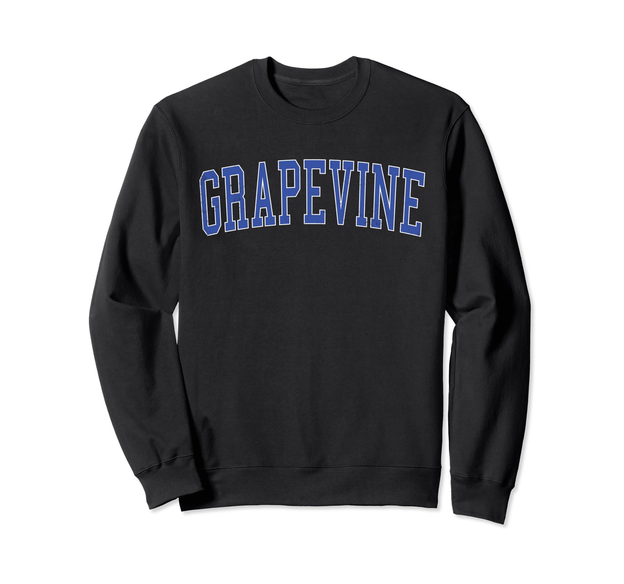 Grapevine Tx Distressed Blue Varsity Sweatshirt - Novelty Apparel Unisex - T-Shirt, Sweatshirt, Hoodie
