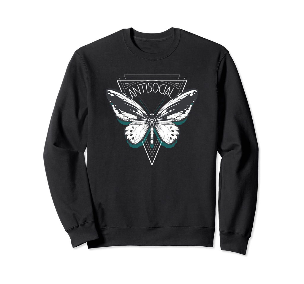 Antisocial Butterfly Sweatshirt - Minimalist Print Unisex - T-Shirt, Sweatshirt, Hoodie