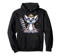 Meditation Lemur Yoga Pose Relaxing Hoodie - Minimalist Print Men Women - T-Shirt, Sweatshirt, Hoodie