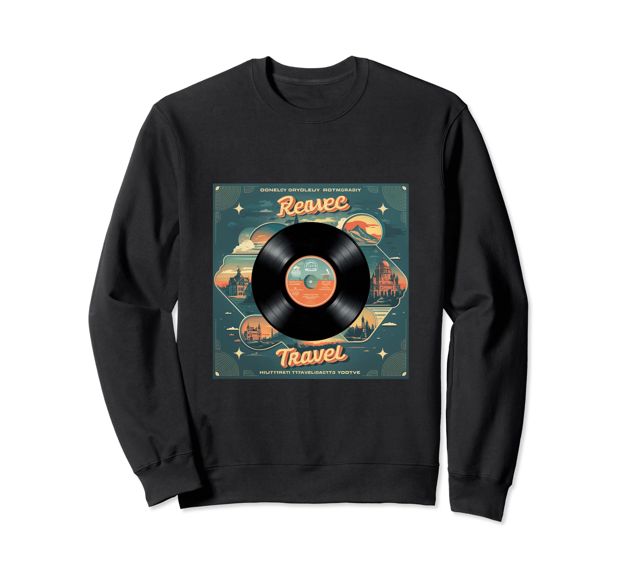 Vinyl Record Scenic Landscapes Sweatshirt - Trendy Graphic for Adults - T-Shirt, Sweatshirt, Hoodie
