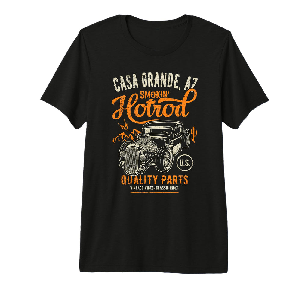 Casa Grande Arizona Hotrod Garage Car T-Shirt - Trendy Graphic for Adults - T-Shirt, Sweatshirt, Hoodie