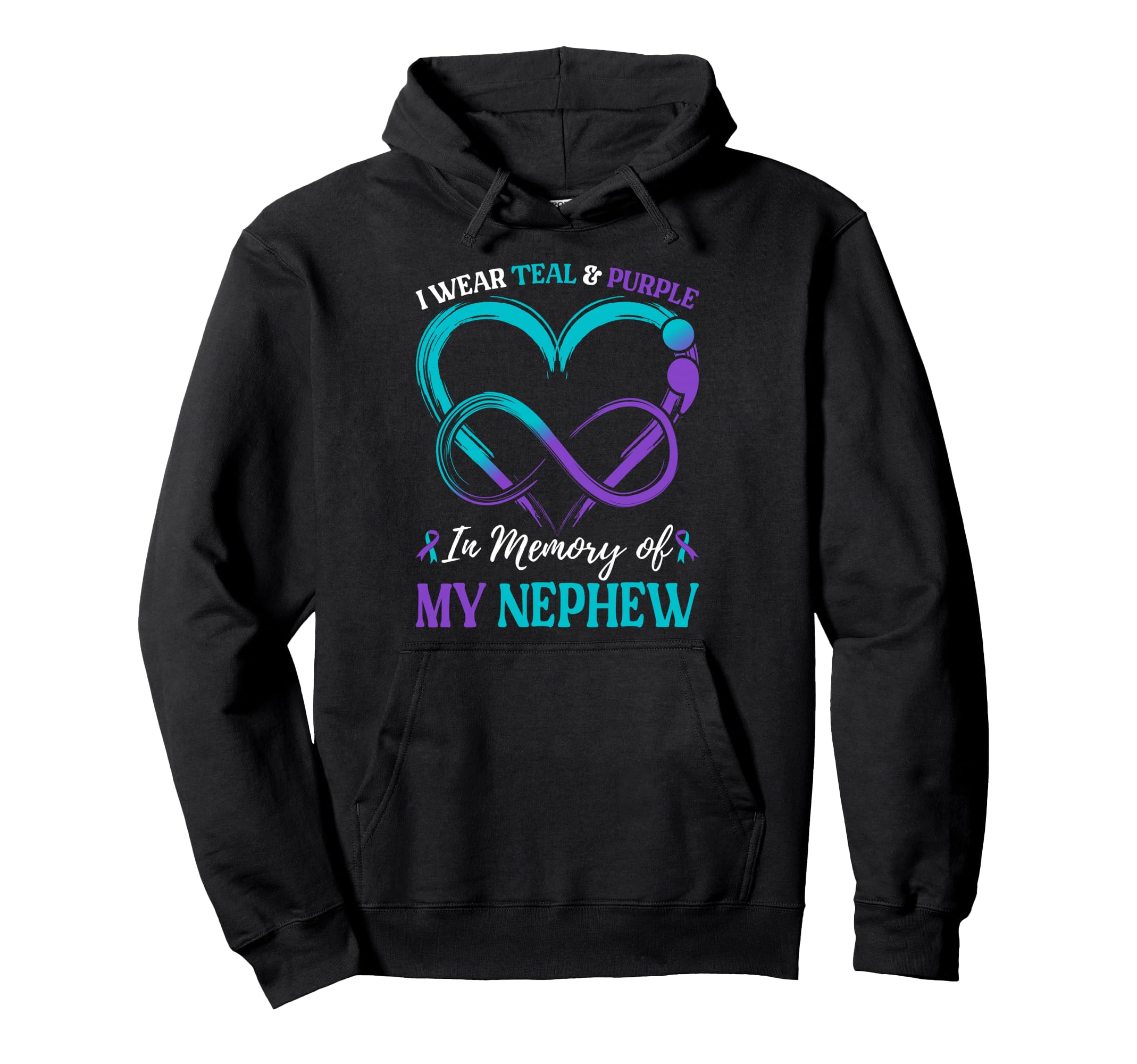 I Wear Teal Purple Memory My Nephew Hoodie - Custom Art Print Unisex - T-Shirt, Sweatshirt, Hoodie