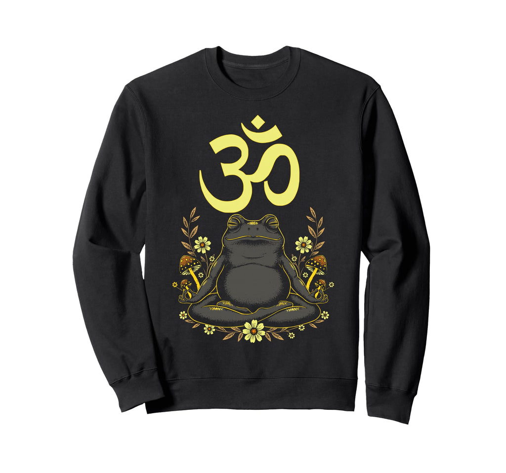 Meditating Frog Aum Zen Sweatshirt - Casual Everyday Wear for Adults - T-Shirt, Sweatshirt, Hoodie