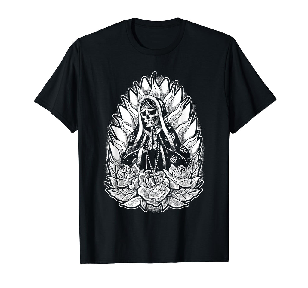 Virgin Mary Skeleton Gothic Catholic T-Shirt - Casual Everyday Wear Unisex - T-Shirt, Sweatshirt, Hoodie