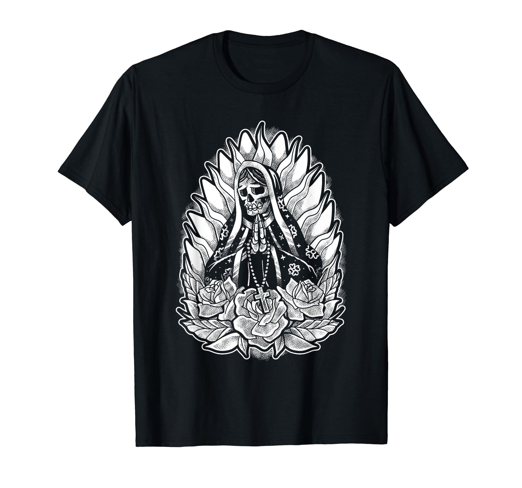 Virgin Mary Skeleton Gothic Catholic T-Shirt - Casual Everyday Wear Unisex - T-Shirt, Sweatshirt, Hoodie
