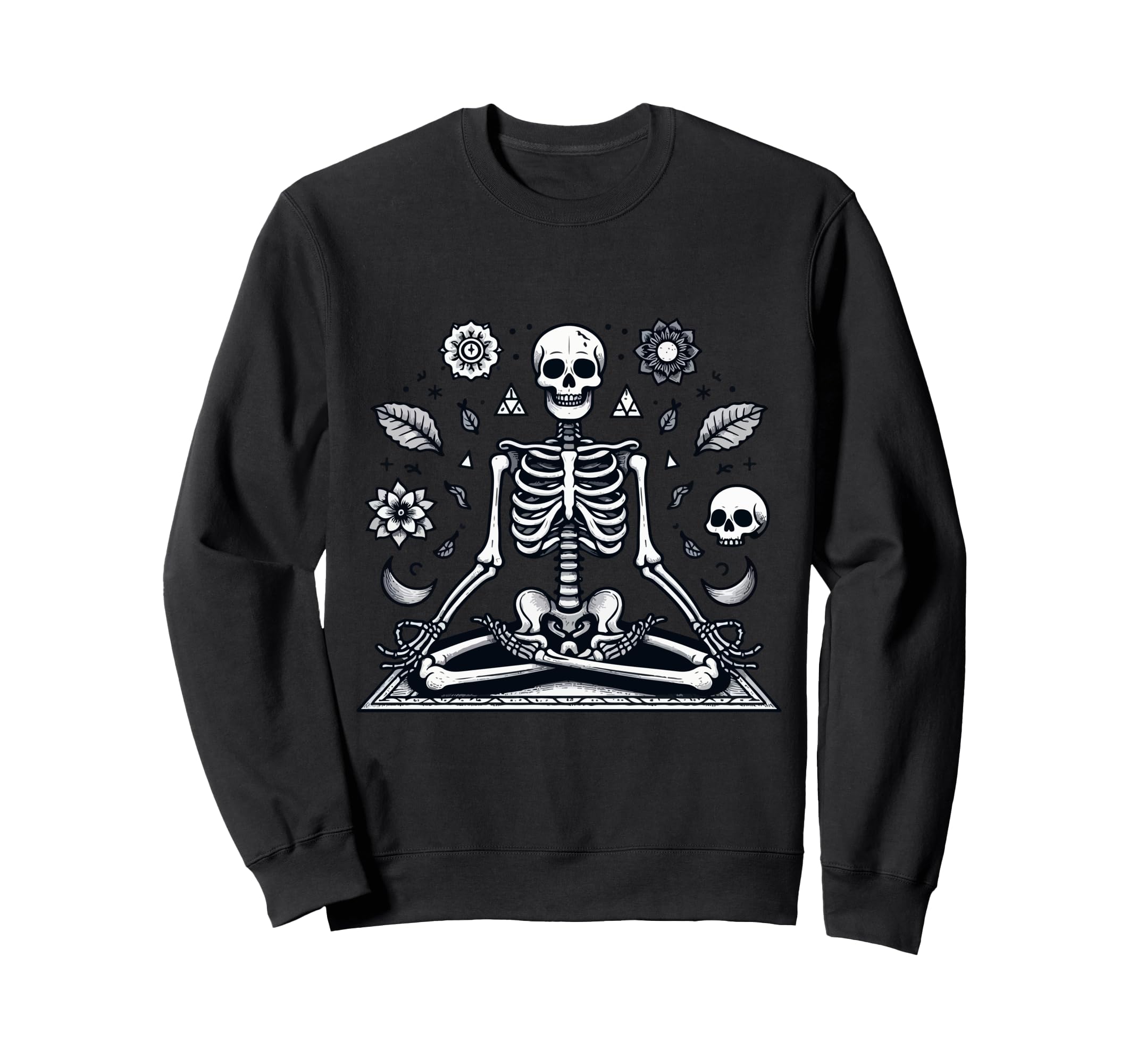 Meditation Skeleton Yoga Pose Sweatshirt - Minimalist Print Men Women - T-Shirt, Sweatshirt, Hoodie
