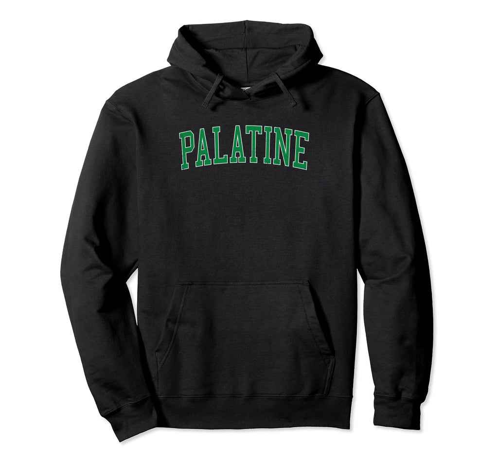 Palatine Il Distressed Green Varsity Hoodie - Fun Novelty Design Men Women - T-Shirt, Sweatshirt, Hoodie