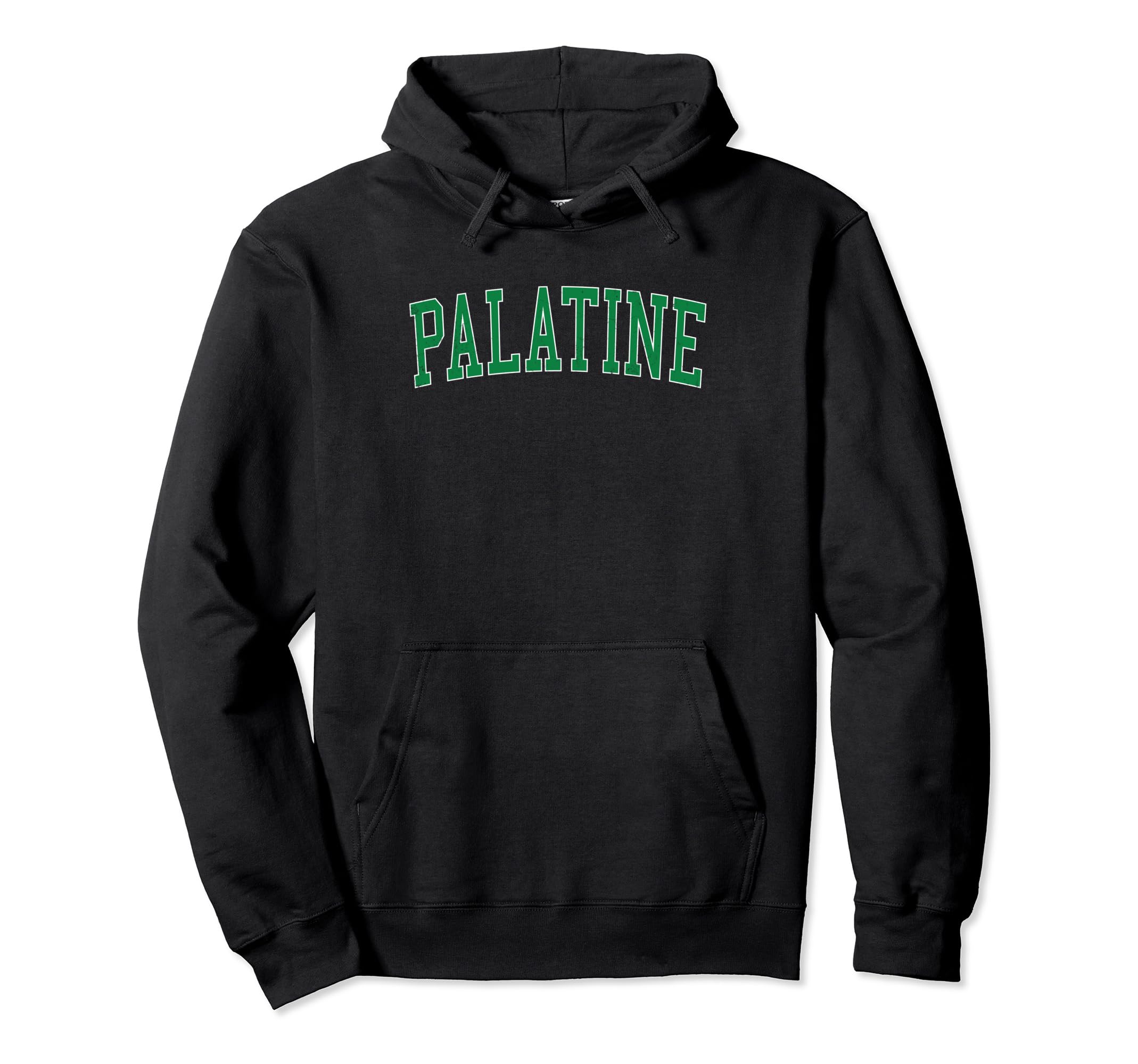 Palatine Il Distressed Green Varsity Hoodie - Fun Novelty Design Men Women - T-Shirt, Sweatshirt, Hoodie