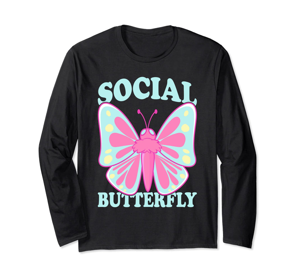 Social Butterfly Introverts Funny T-Shirt - Minimalist Print Men Women - T-Shirt, Sweatshirt, Hoodie