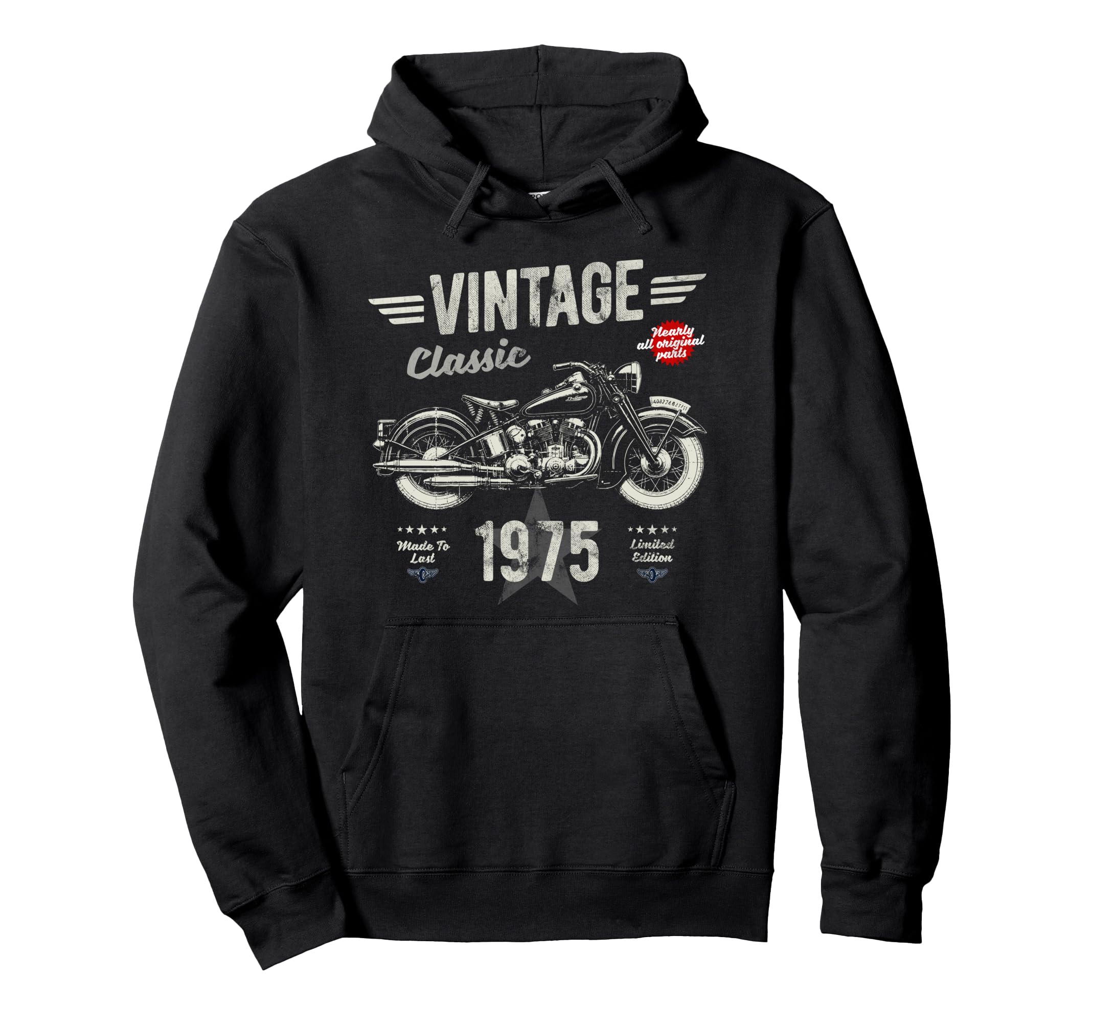 Born 1975 50Th Birthday Motorbike Hoodie - Streetwear Style for Adults - T-Shirt, Sweatshirt, Hoodie