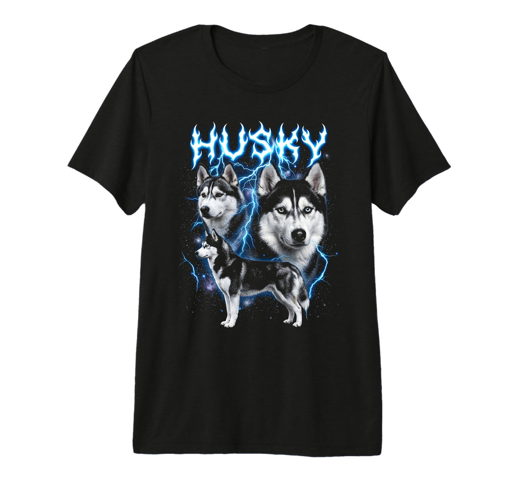 Husky 90S Heavy Metal Dog Lover 80S T-Shirt - Graphic Print for Adults - T-Shirt, Sweatshirt, Hoodie