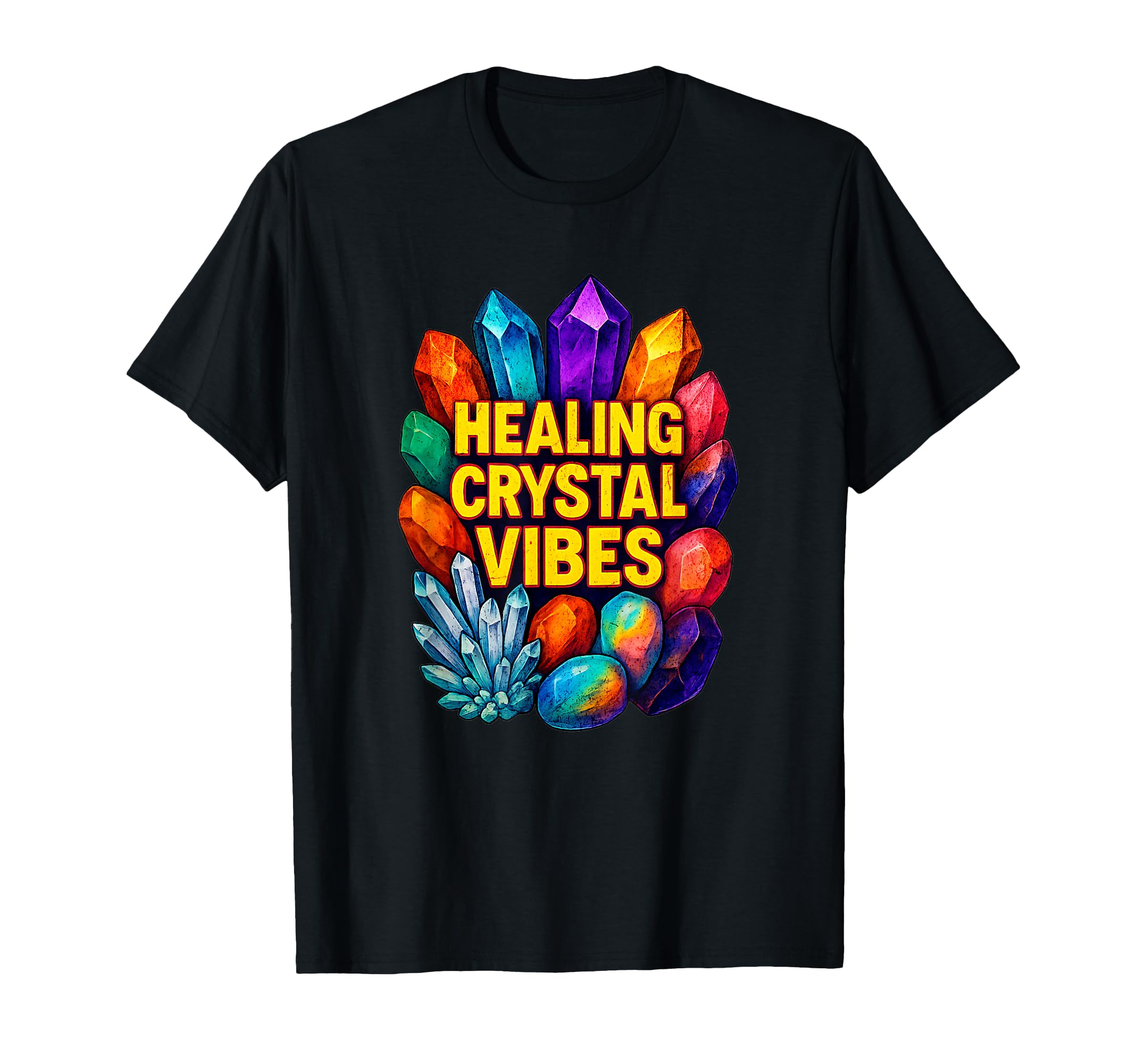 Healing Crystal Vibes Gemstone Rainbow T-Shirt - Streetwear Style Unisex - T-Shirt, Sweatshirt, Hoodie